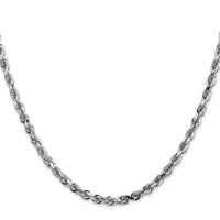 14k White Gold 4.0mm D/C Quadruple Rope Chain