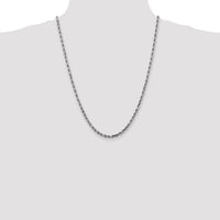 14k White Gold 4.0mm D/C Quadruple Rope Chain