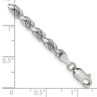 14k White Gold 4.0mm D/C Quadruple Rope Chain