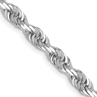 14k White Gold 4.5mm D/C Quadruple Rope Chain