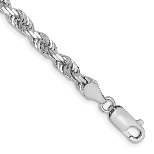 14k White Gold 4.5mm D/C Quadruple Rope Chain