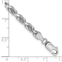 14k White Gold 4.5mm D/C Quadruple Rope Chain