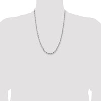 14k White Gold 5.0mm D/C Quadruple Rope Chain