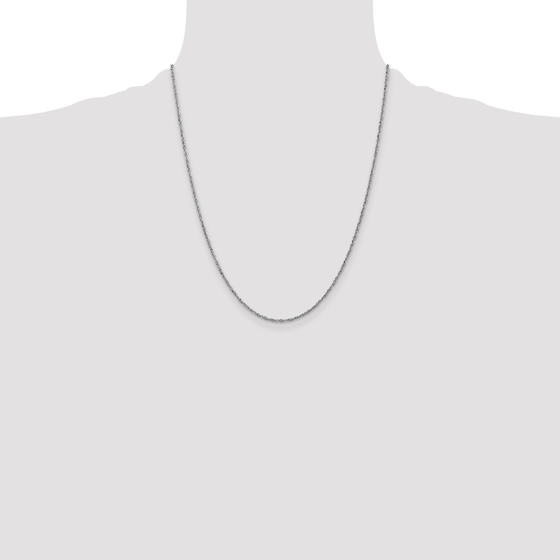 14K White Gold D/C 1.7mm Ropa Chain