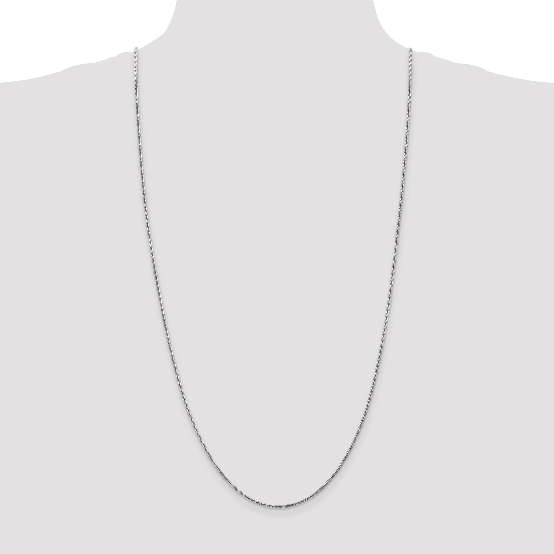 14k White Gold 1.6mm Round Snake Chain