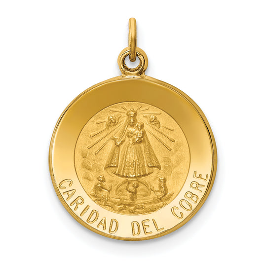 14k Caridad Del Cobre Medal Pendant