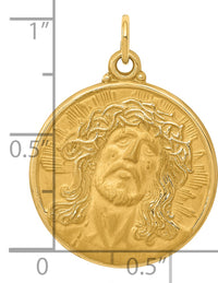 14k Jesus Medal Pendant