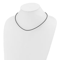 14k 1.5mm 18in Black Leather Cord Necklace