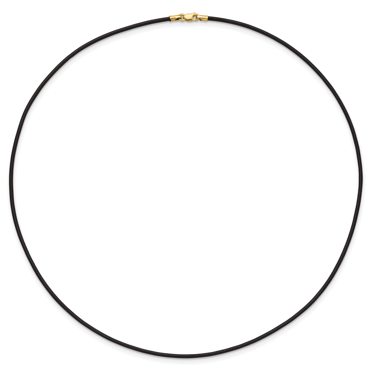 14k 1.5mm 18in Black Leather Cord Necklace