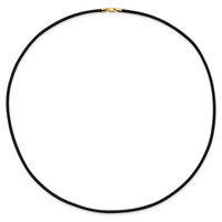 14k 2mm 20in Black Leather Cord Necklace