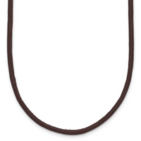 14k 2mm 16in Brown Leather Cord Necklace