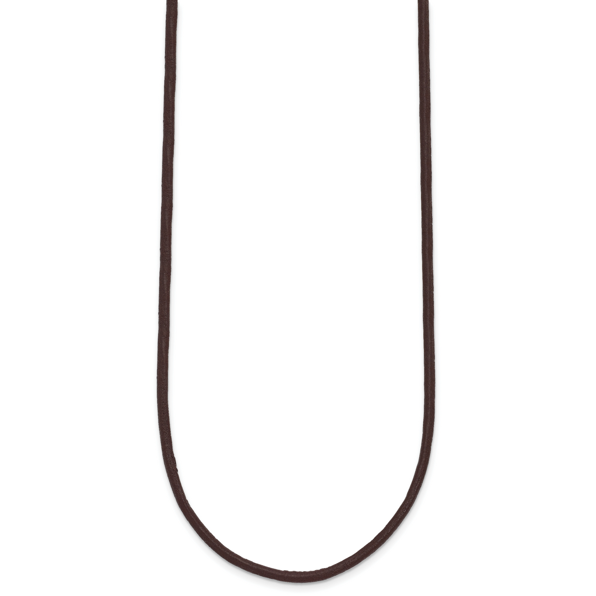 14k 2mm 16in Brown Leather Cord Necklace