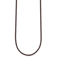 14k 2mm 16in Brown Leather Cord Necklace
