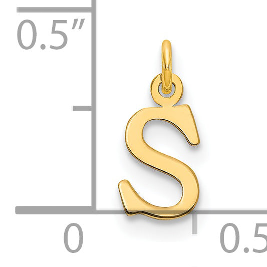 14ky Cutout Letter S Initial Pendant