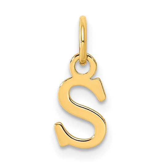 14ky Cutout Letter S Initial Pendant
