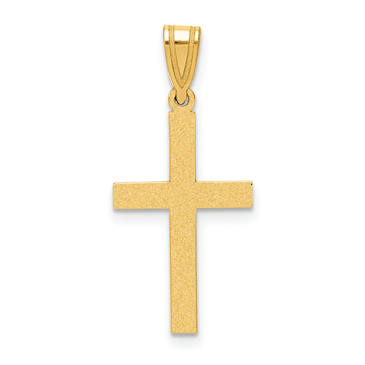 14k Sandblasted Cross Pendant
