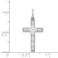 14K White Gold Laser Designed Cross Pendant