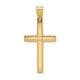 14k Solid Laser Etched Cross Pendant