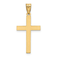 14k Solid Laser Etched Cross Pendant