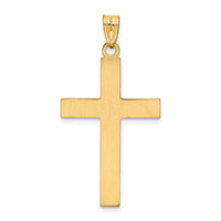 14k Solid Laser Etched Cross Pendant