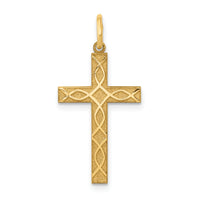 14K Laser Designed Cross Charm