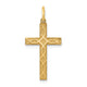 14K Laser Designed Cross Charm