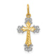 14K w/Rhodium Cross Charm