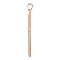 14k Rose Gold Rhodium Cross Pendant