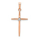 14k Rose Gold Diamond Cross Pendant