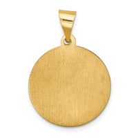 14k Polished and Satin Our Lady of Lourdes Medal Hollow Pendant