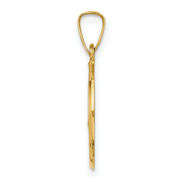 14k Polished and Satin Caridad Del Cobre Medal Hollow Pendant