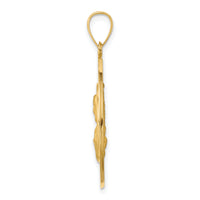 14k Queen of the Holy Scapular Reversible Medal Hollow Pendant
