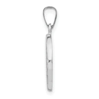 14k White Gold Polished / Satin Miraculous Medal Hollow Pendant