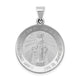 14k White Gold Polished / Satin Miraculous Medal Hollow Pendant