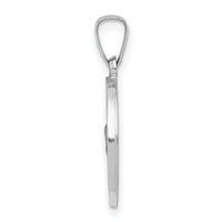 14k White Gold Polished/Satin St Christopher Medal Hollow Pendant
