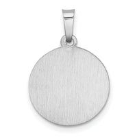 14k White Gold Polished/Satin St Christopher Medal Hollow Pendant