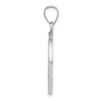 14k White Gold Polished/Satin St Christopher Medal Hollow Pendant
