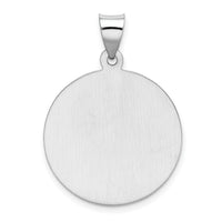 14k White Gold Polished/Satin St Christopher Medal Hollow Pendant