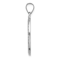 14k White Gold Polished/Satin St Christopher Medal Hollow Pendant