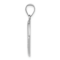 14k White Gold Polished/Satin St Christopher Medal Hollow Pendant
