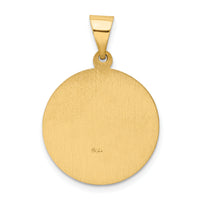 14k Polished and Satin St Edward Medal Hollow Pendant