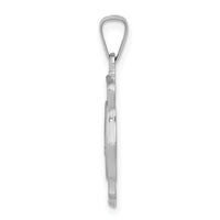 14k White Gold Polished and Satin St Florian Badge Pendant
