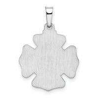 14k White Gold Polished and Satin St Florian Badge Pendant