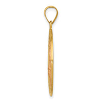 14k Polished and Satin St Florian Medal Hollow Pendant