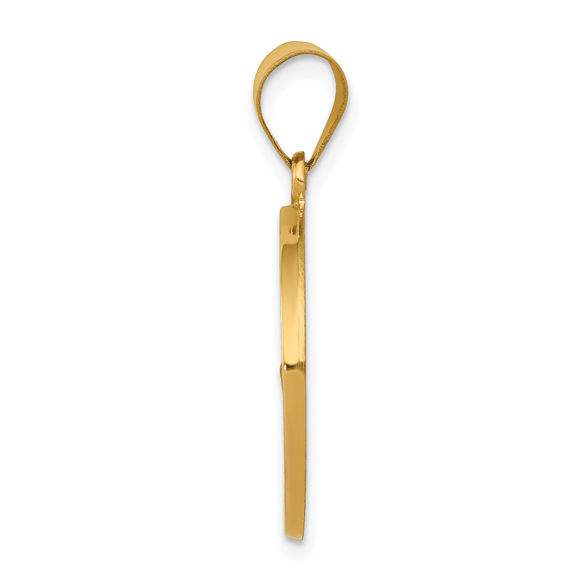 14k Polished and Satin St Francis Medal Hollow Pendant