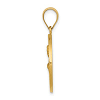 14k Polished and Satin St John Medal Hollow Pendant