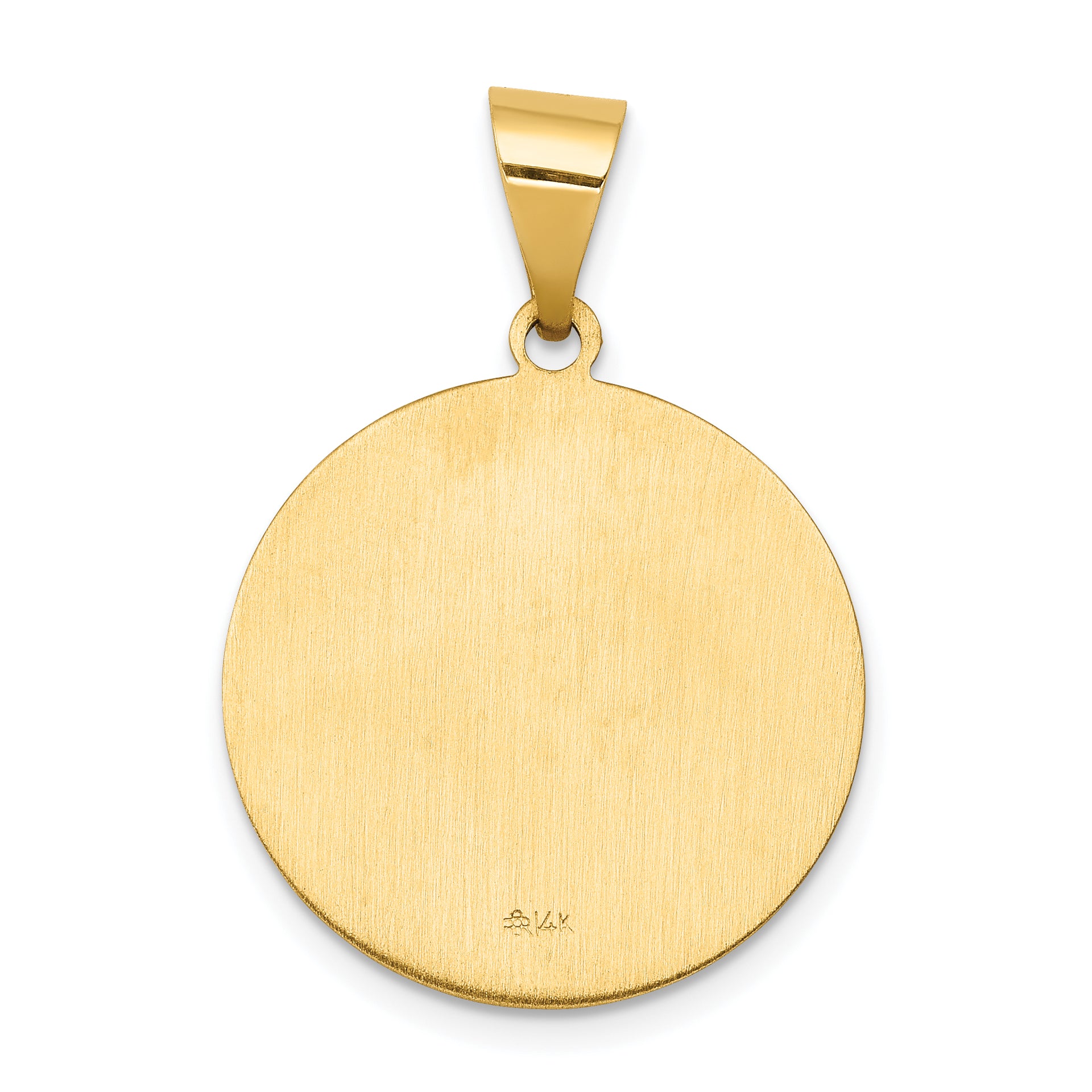 14k Polished and Satin St John Medal Hollow Pendant