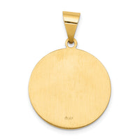 14k Polished and Satin St John Medal Hollow Pendant
