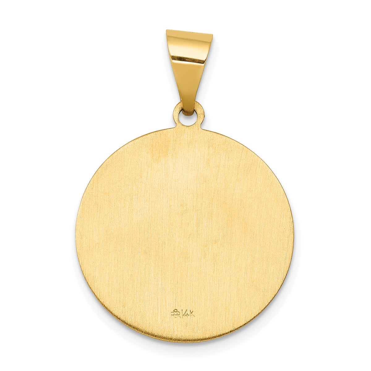 14k Polished and Satin St John Medal Hollow Pendant