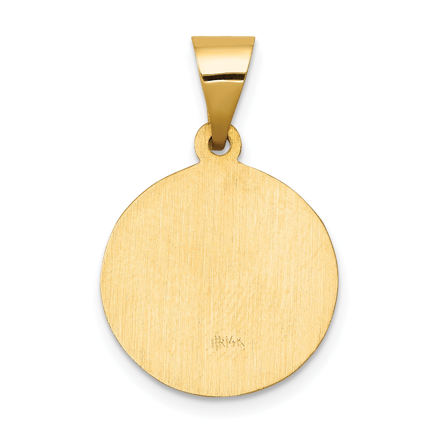 14k Polished and Satin St John Baptist Medal Hollow Pendant